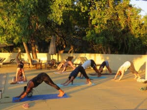 yoga session in progress