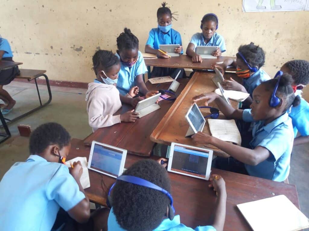 Kids with tablets