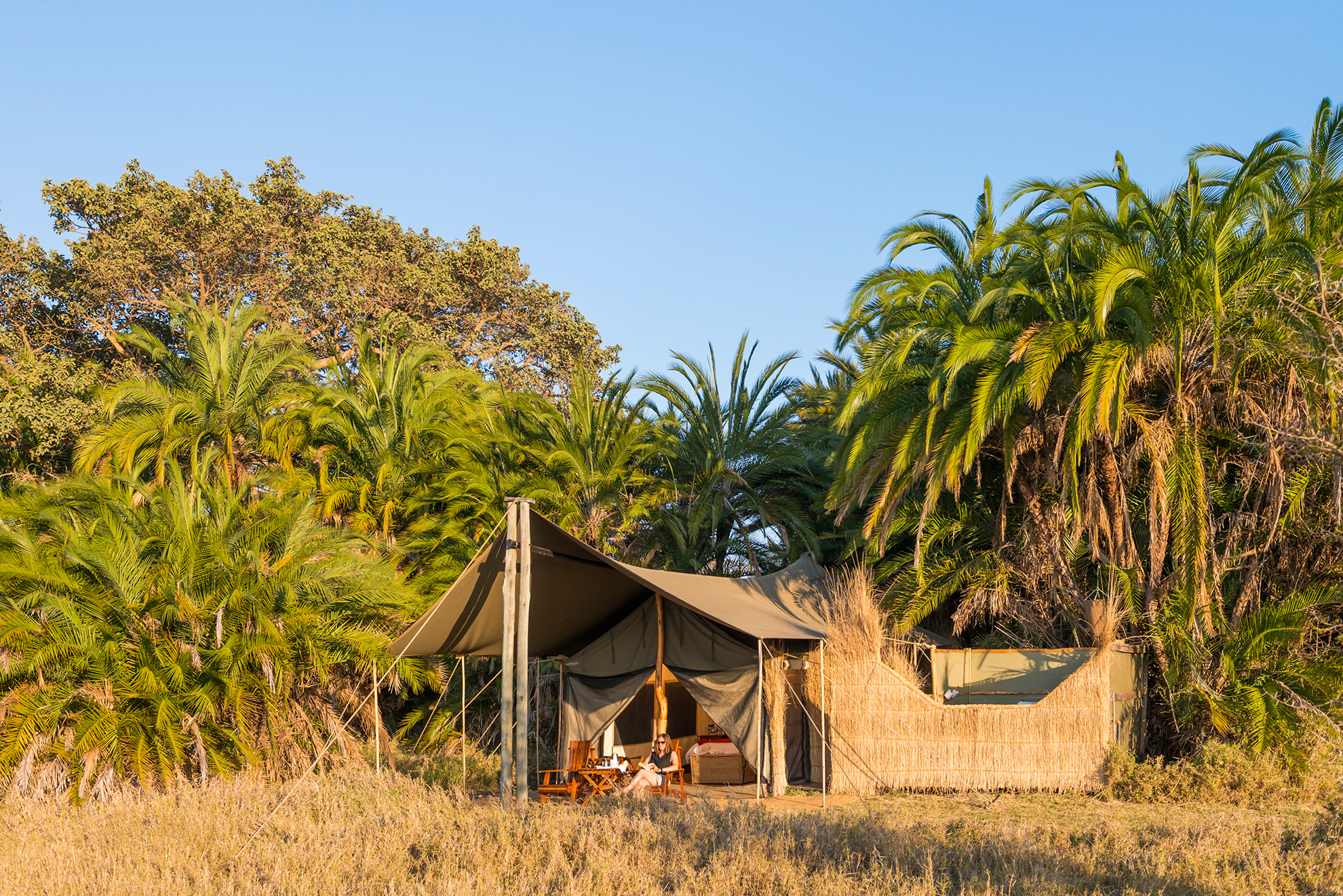 A tent at Busanga Plains Camp