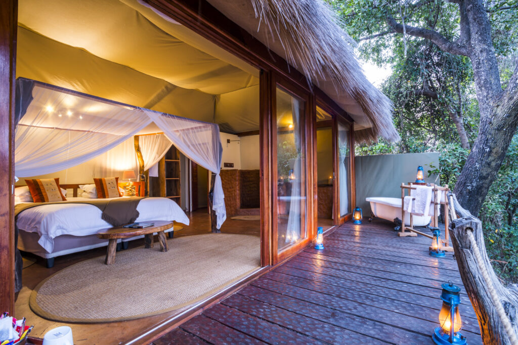 A tent at Mukambi
